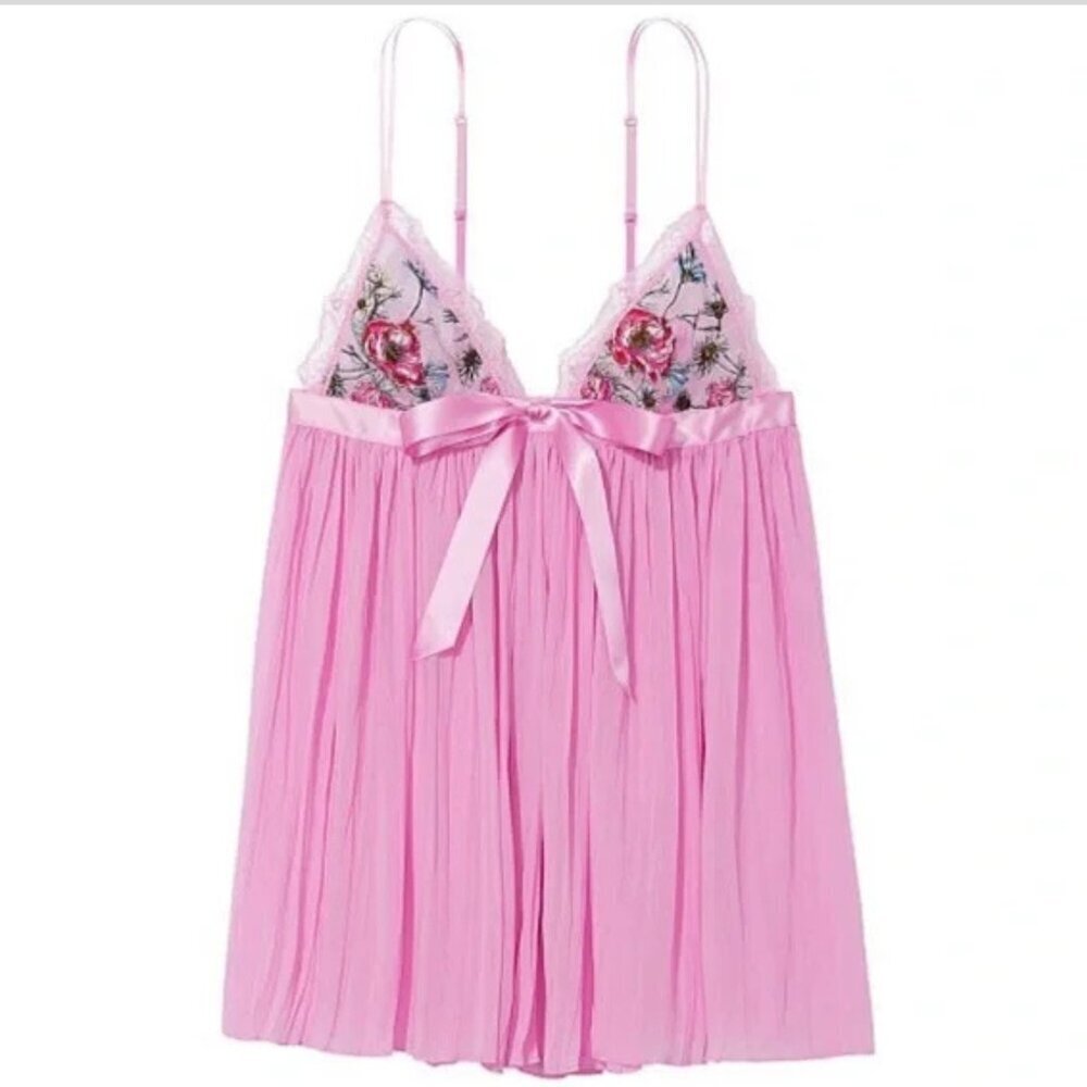 New! Victoria's Secret Very Sexy Garden Party Pleated Babydoll Slip 22847 - Picture 1 of 9